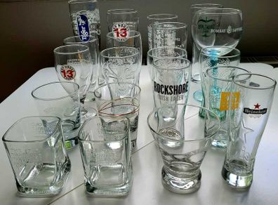 Branded Pub & Advertising Glasses Collection of 24