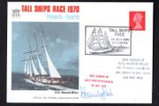1970 Great Britain Signed Cover commemorating TAll Ships Race 1970 (Plymouth -Tenerife) with associating frank from Plymouth and received in Tenerife with cover carried on STS Malcom Miller.