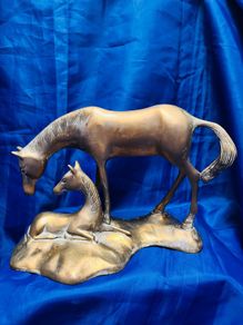 brass horse and foal