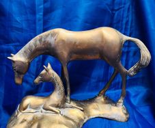 brass horse and foal