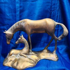 brass horse and foal