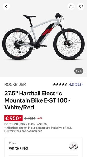 Electric Mountain Bike ROCKRIDER E-ST 100