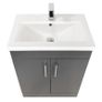2 Door Floorstanding Vanity Unit & Basin - Anthracite Anthracite MFC door/drawer fronts & cabinets Image 3