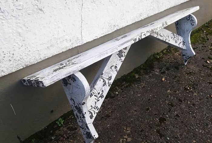 Rustic Floatig Stove Mantel / Shelf