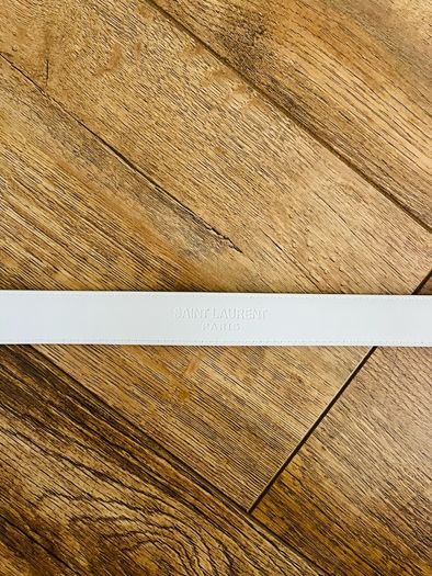 YSL white leather belt size L