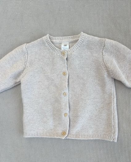 H&M All in One Brown Pram Suit with Ears 2-4 months & Knit Cardigan 4-6 months