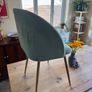4 x Dinning Chairs, Green Velvet Image 3
