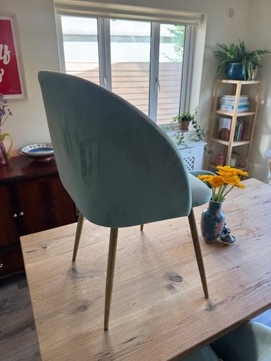 4 x Dinning Chairs, Green Velvet