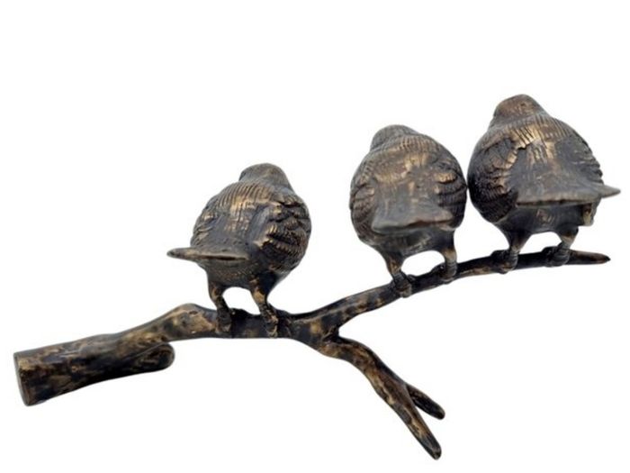 3 Sparrows On A Branch ( 21cm)- Bronze