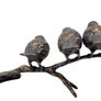 3 Sparrows On A Branch ( 21cm)- Bronze Image 8