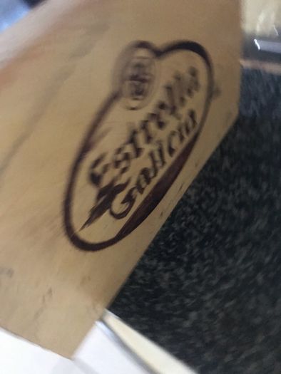 Estrella Galicia Timber Bar Sign
