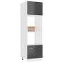 Microwave Cabinet High Gloss Grey 60x57x207 cm Chipboard Image 2