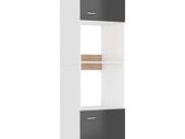 Microwave Cabinet High Gloss Grey 60x57x207 cm Chipboard
