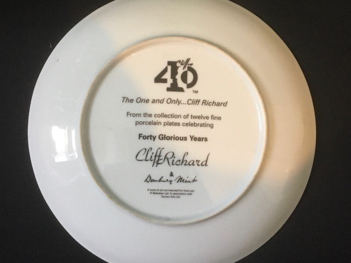 Cliff Richard - Forty Glorious Years - From the collection of twelve fine porcelain plates celebrating Forty Glorious Years - Danbury Mint