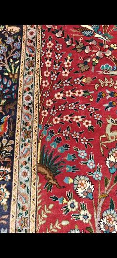 Stunning 50 Raj Tabriz Wool and Silk Hand Knotted Rug Carpet Persian