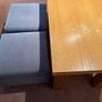 Solid Wood Coffee Table with 2 Stools Image 3