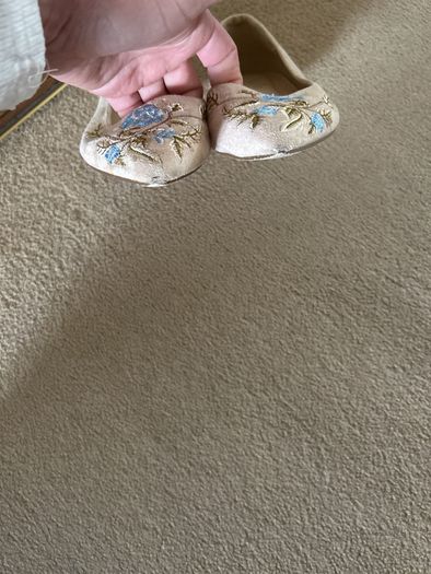 Beige suede flats