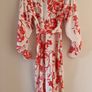 Floral red & white midi dress Image 4