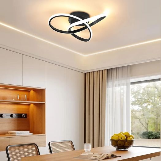 Led Ceiling Light Dimmable, Modern Led Ceiling Lamp with Remote Control, Minimalist Black Ceiling Lights for Bedroom Kitchen Living Room Dining Office Hallway - 42W, Black, 40cm, 3000K-6000K