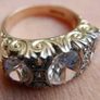 Vintage 9ct Solid Gold 375 Beautiful Trilogy Ring 10,2g Image 9