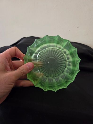 Vintage Green Glass Ashtray