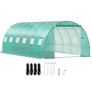 Polytunnel  Large  Green house  Walk-in Tunnel Greenhouse, 20 x 10 x 7 ft Portable Plant Hot House w/ Galvanized Steel Hoops, 3 Top Beams, 4 Diagonal Poles, 2 Zippered Doors & 12 Roll-up Windows, Green Image 3