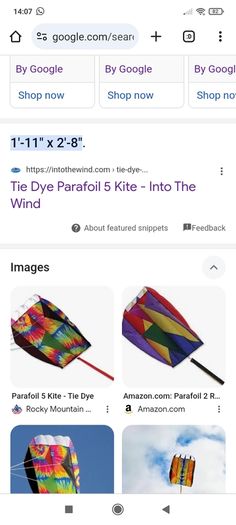 Tie dye parafoil kite