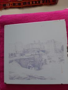 Laser-engraved art work Paris scene