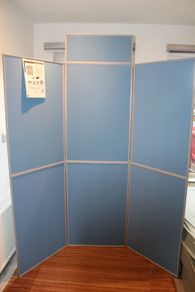 Reversible 6-Panel Folding Display Kit (Wedgewood Blue / Emerald Green) with Header, Bag & Box