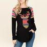 Ladies Women Christmas T Shirt Top Long Sleeve Merry Little Reindeer Holly Jolly Image 2