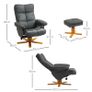 Recliner with Ottoman 145 adjustable backrest, 360 swivel, PU leather, Dark Grey Image 2