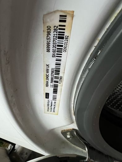 PARTS ONLY( Hotpoint 10 kg Washing Machine ( NSWA 1043C ww UK)  for parts only