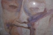 "Portrait of Grandmother." Signed.