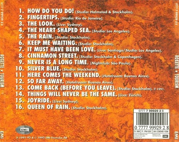 Roxette - Tourism      CD