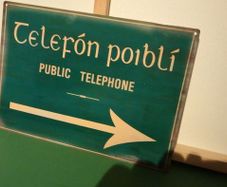 Irish telephone novelty metal tin sign