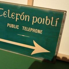 Irish telephone novelty metal tin sign