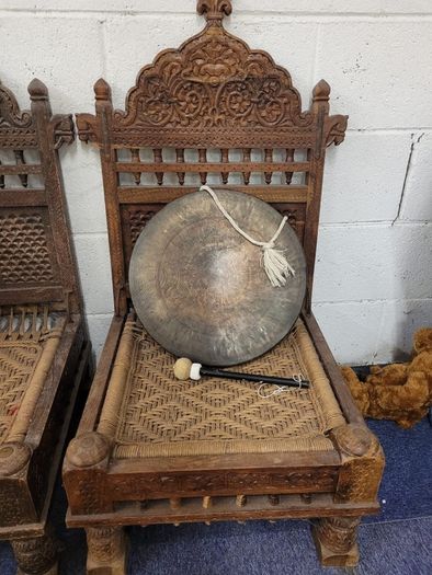 3 Antique Meditation Chairs ,1 Double and 2 Single for sale
