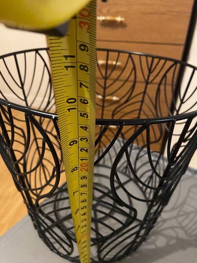 Black Metal Leaf- Design storage Basket