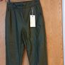 Only Forest Night  Green Faux Leather  Trousers.  S.12 B.N.W.T Image 3