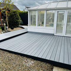 AlphaDeck Composite Decking Cool Grey 360x14cm