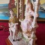 27 Inches Tall Large Capodimonte Italian Figurine Signed Table Lamp With Silky White Shade Image 7