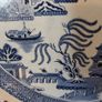 Beautiful Antique Blue and White Transferware Willow Pattern Large Oval Platter, Unknown Maker, Probably Staffordshire-Made Image 4