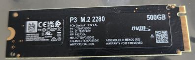 Crucial P3 500gb NVMe M.2 ssd