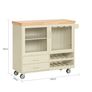 Kitchen Island portable With Wine Glass Holder Kitchen Cabinet Image 3