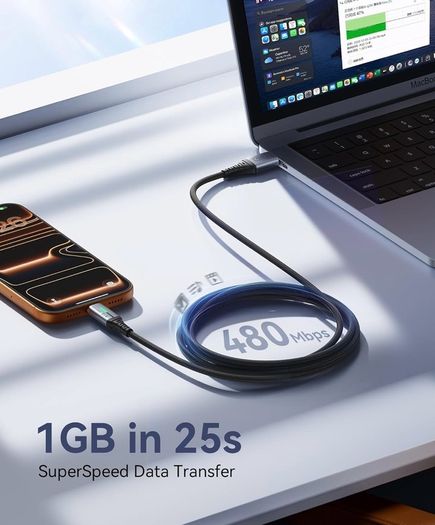 USB-C to USB-C Fast Charging Cable 2m, 100W Power Delivery,  Extra-Long & Durable, Compatible with iPhone, Samsung, Android, iPad, Laptop & More