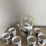 Herbal teapot  and six matching  teacups Image 2