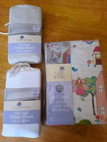 Cot newsheets,  blanket,changing mat