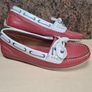 womens SEBAGO BALA BOAT shoes flats driving loafers salmon white Size UK 5 W EU 38 W Image 2