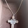 sterling Silver cz cross on sterling silver chain Image 3