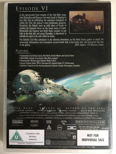 Star Wars Trilogy (IV - V - VI) (Silver Boxset) Harrison Ford, Mark Hamill & Carrie Fisher [3xMovie 4DVD]